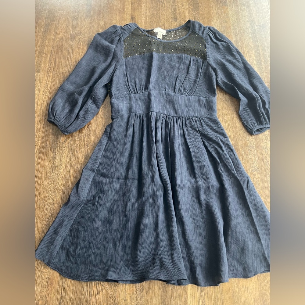 The Korner Navy Black Dress Gold details Fancy - Size S